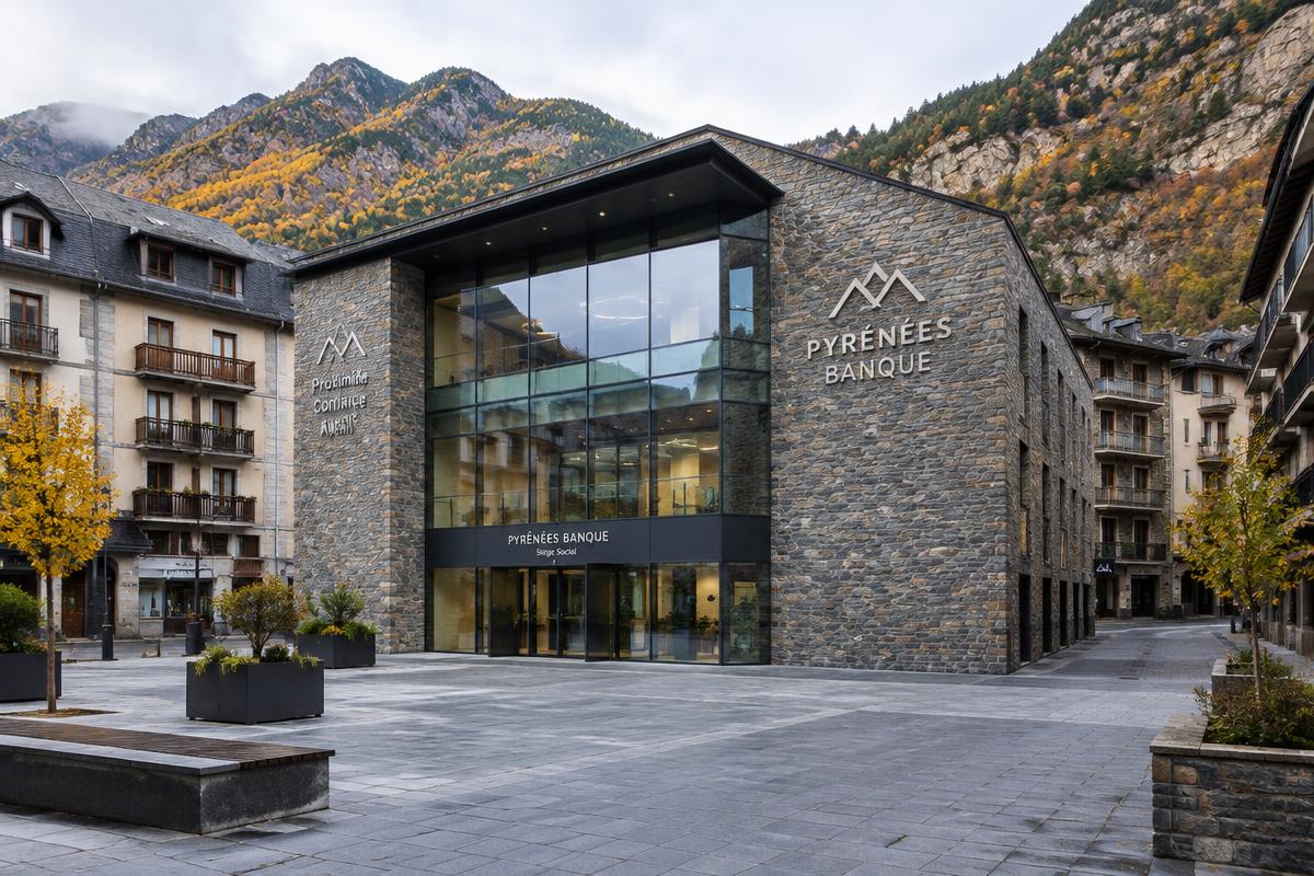 Modern headquarters building in Andorra la Vella