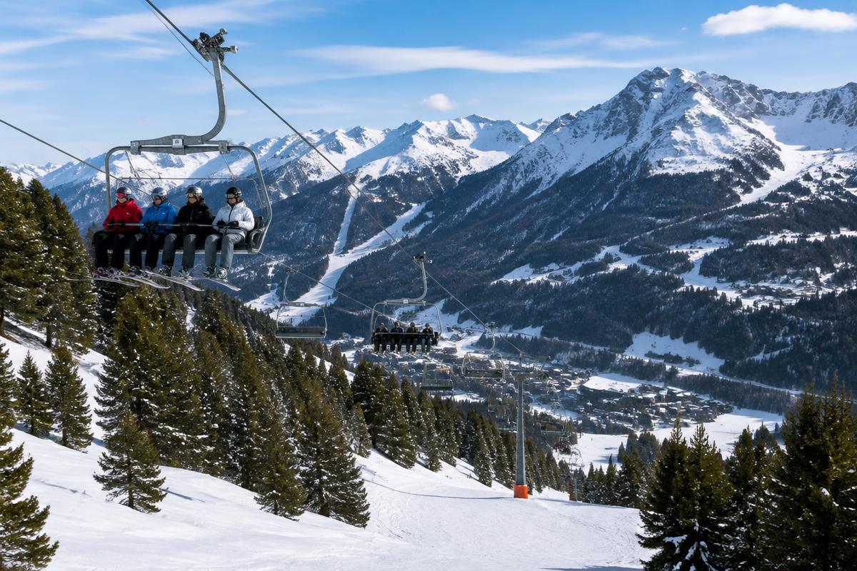 Ski resort in the Pyrenees mountains